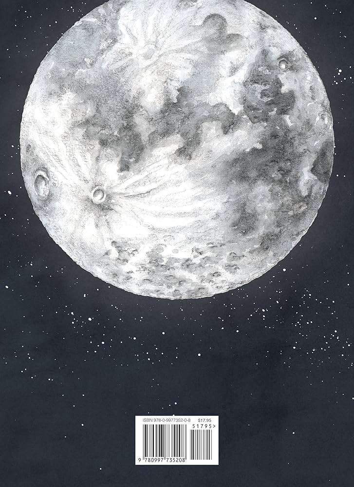 Dulce Pequeña Luna – Ilustración nocturna, cielo estrellado y encanto infantil